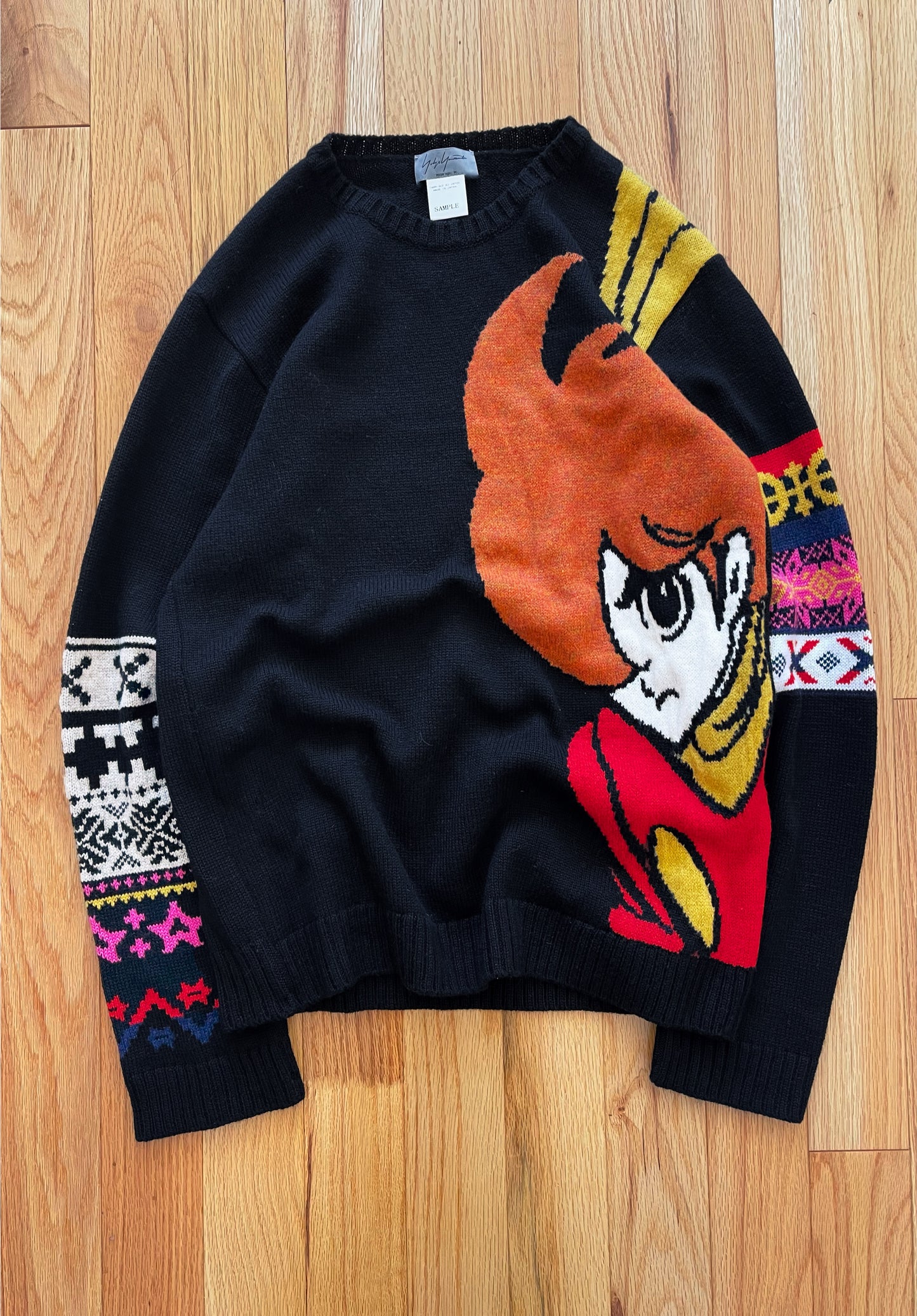 Unreleased Sample Autumn Winter 2007 Yohji Yamamoto x Shitaro Ishinomori ‘Cyborg 009’ Knit Sweater.