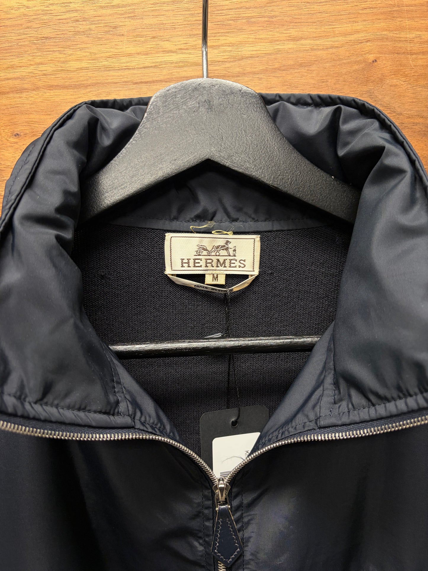 Hermes ‘Packable Hood’ Wool Knit/Nylon Hybrid Shell Jacket