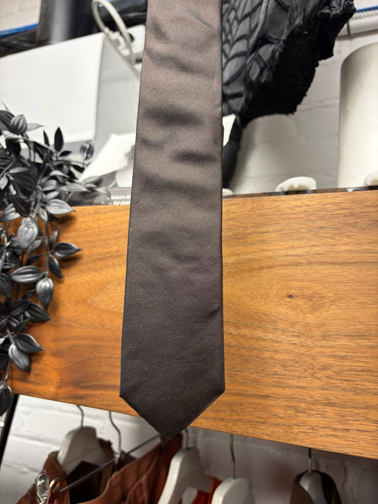 Dior Homme Semi Glossy Brown Silk Skinny Tie