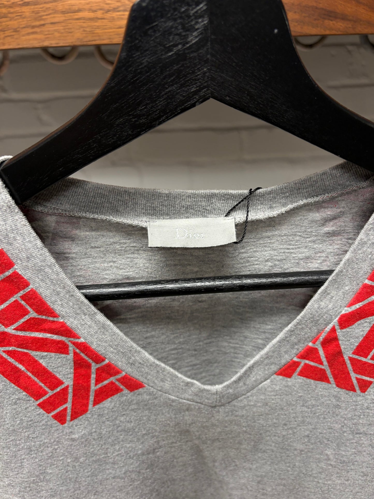 SS2008 Dior Homme by Kris Van Assche ‘Geometric’ V-Neck T-Shirt