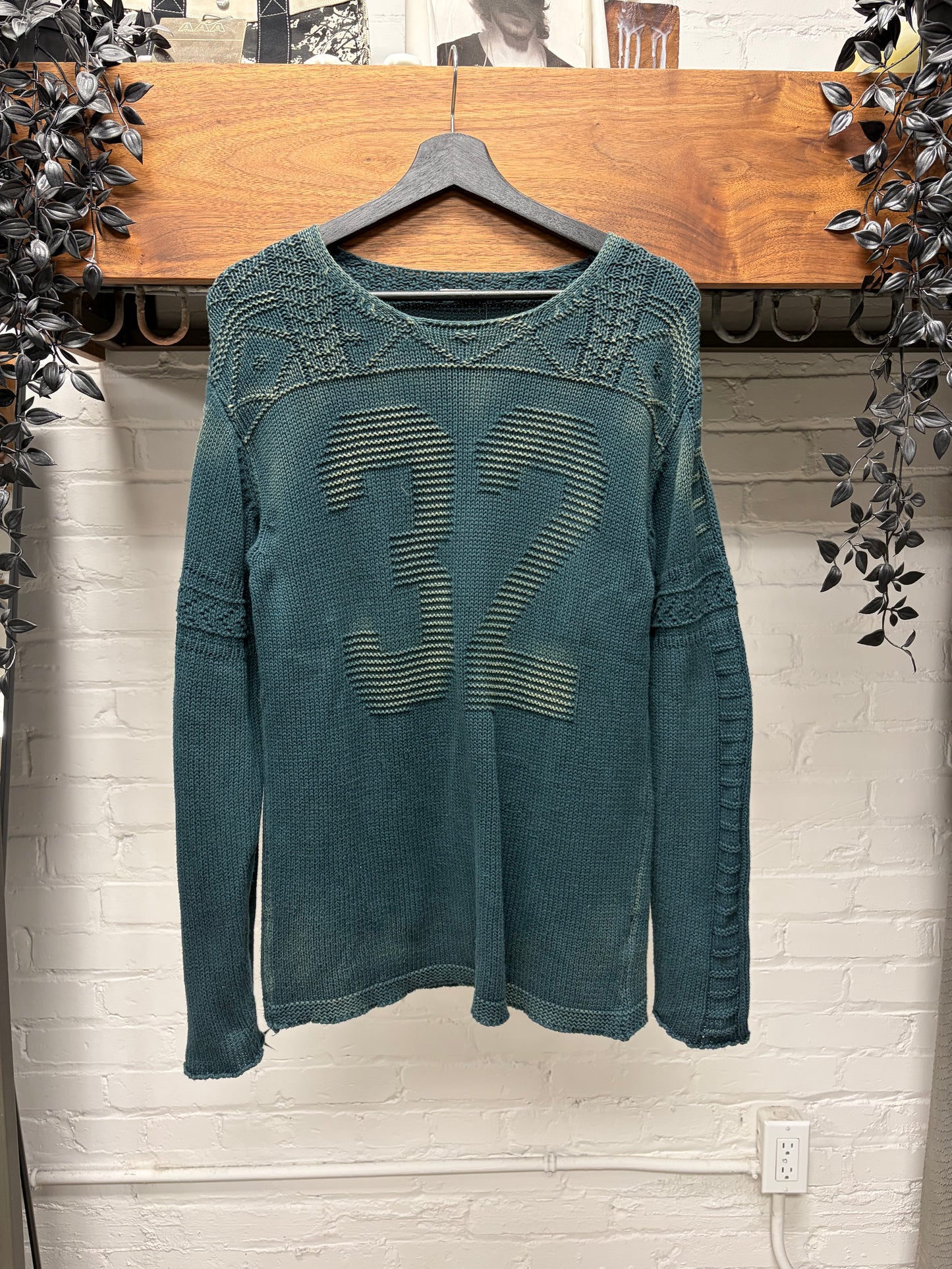 Kapital Sun Faded Blue/Yellow ‘Jersey’ Knit Sweater