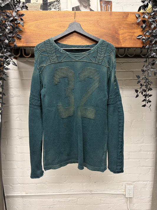 Kapital Sun Faded Blue/Yellow ‘Jersey’ Knit Sweater