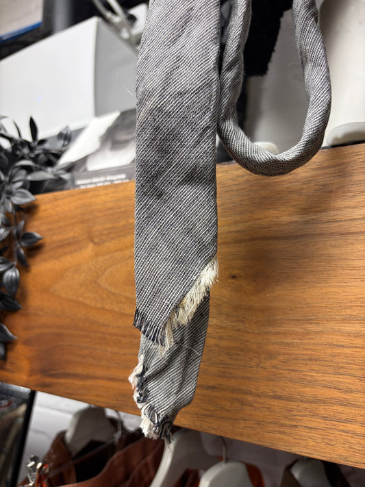 Dior Homme Frayed Cotton Grey/White Ragged Distressed Skinny Tie