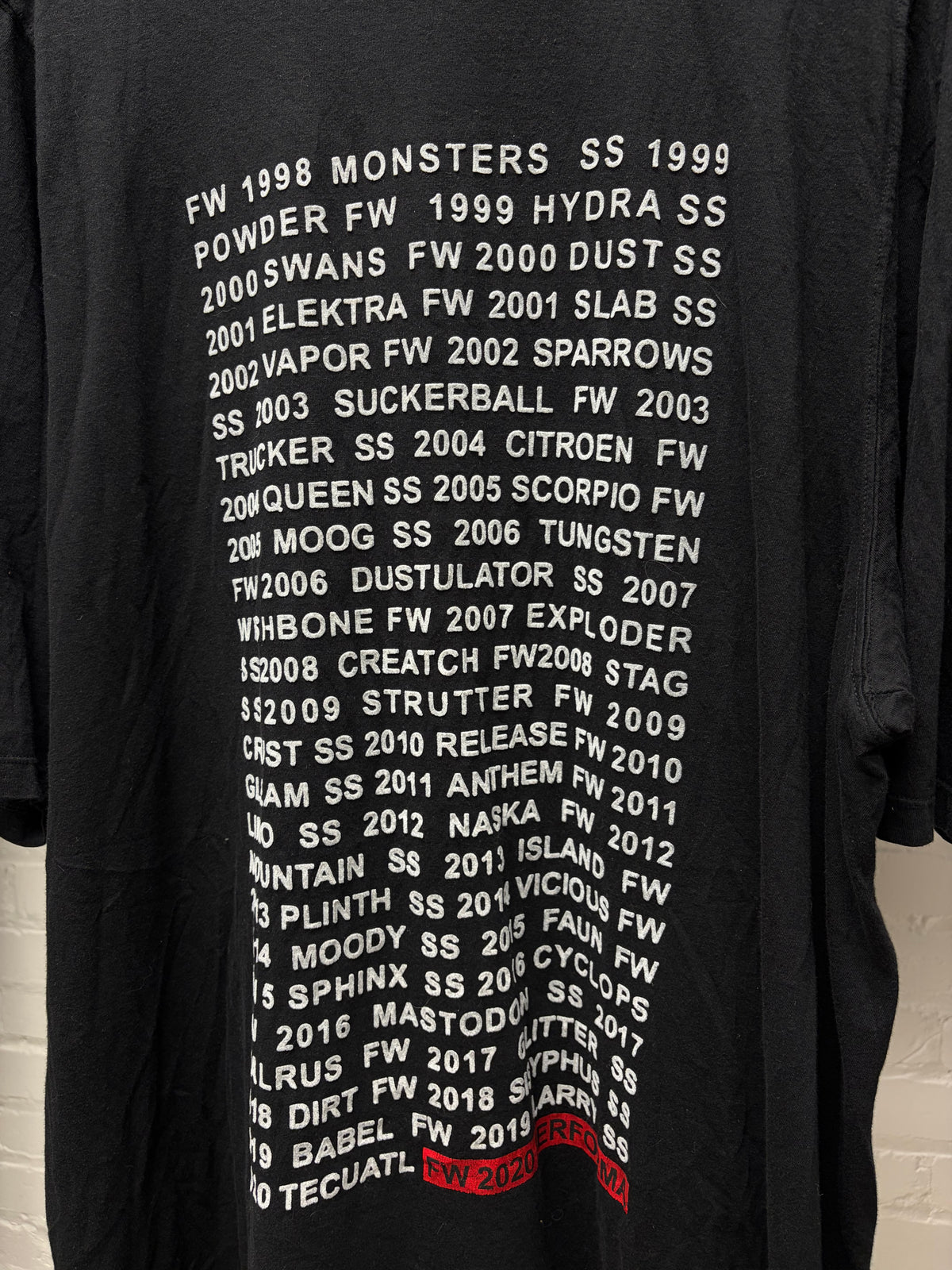 AW2020 Rick Owens ‘Performa’ Seasons History T-Shirt