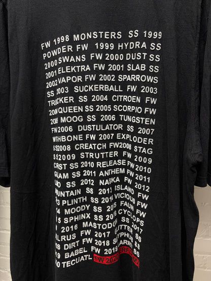 AW2020 Rick Owens ‘Performa’ Seasons History T-Shirt
