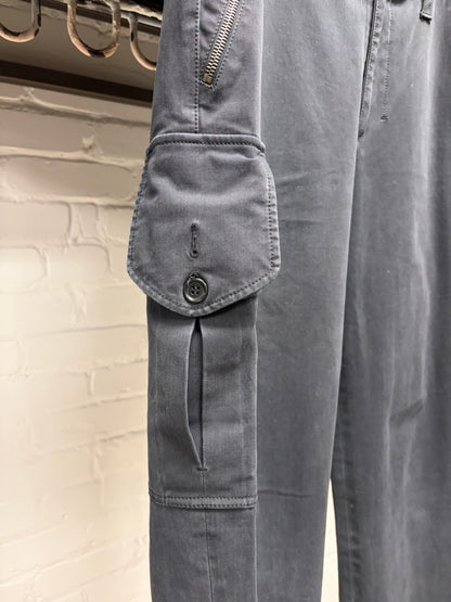 Vintage Prada Faded Black Straight Cut ‘Zip-Pocket’ Cargo Pants