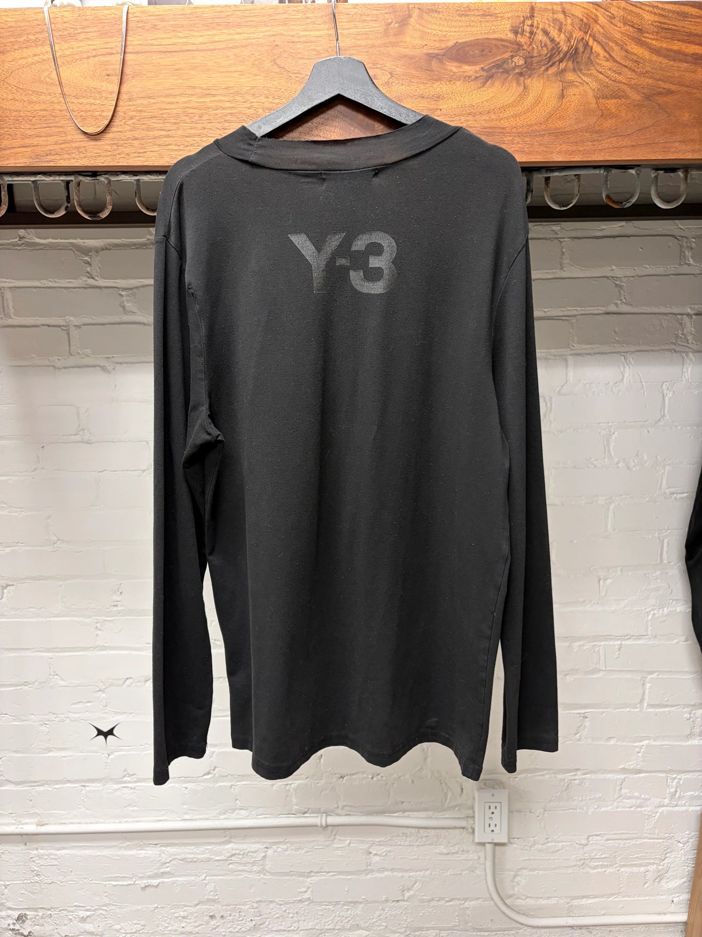 Y-3 Yohji Yamamoto x Adidas ‘3 Stripe Cutout’ Black Long Sleeve Shirt
