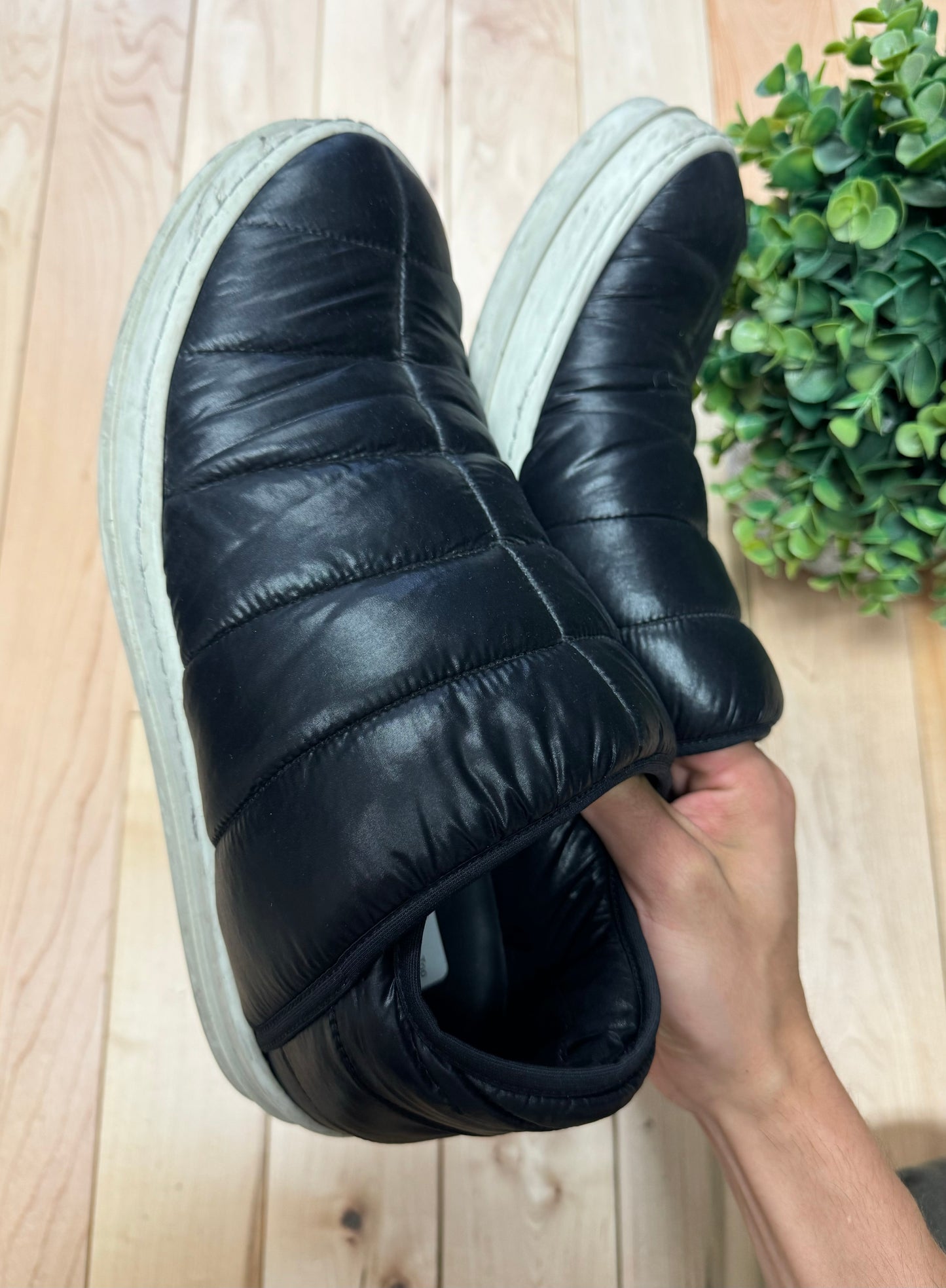 Rick Owens Black ‘Puffer’ Low Top Slip On Sneakers