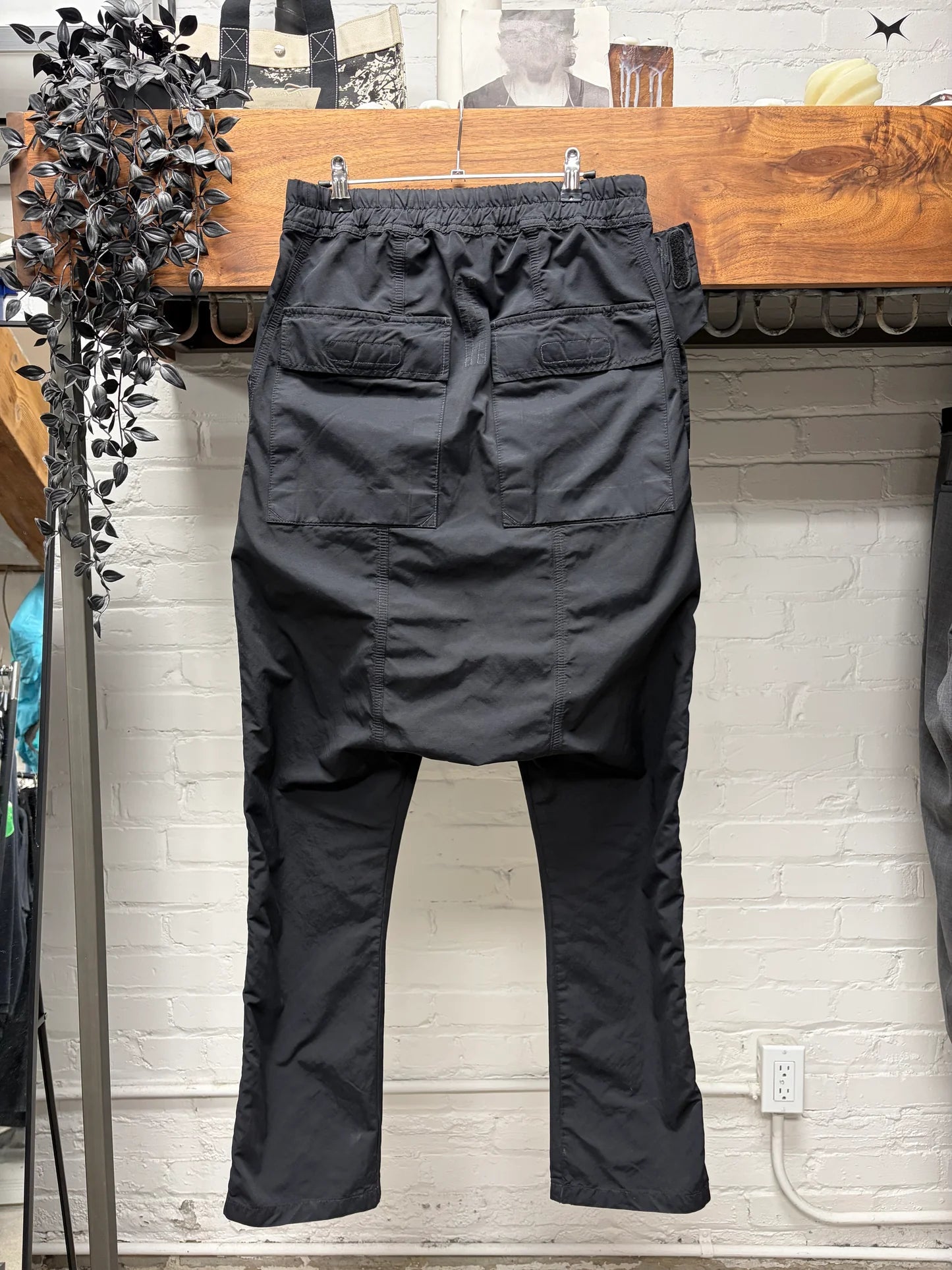 SS2013 Rick Owens ‘Island’ Drawstring ‘Memphis’ Black Drop Crotch Pants