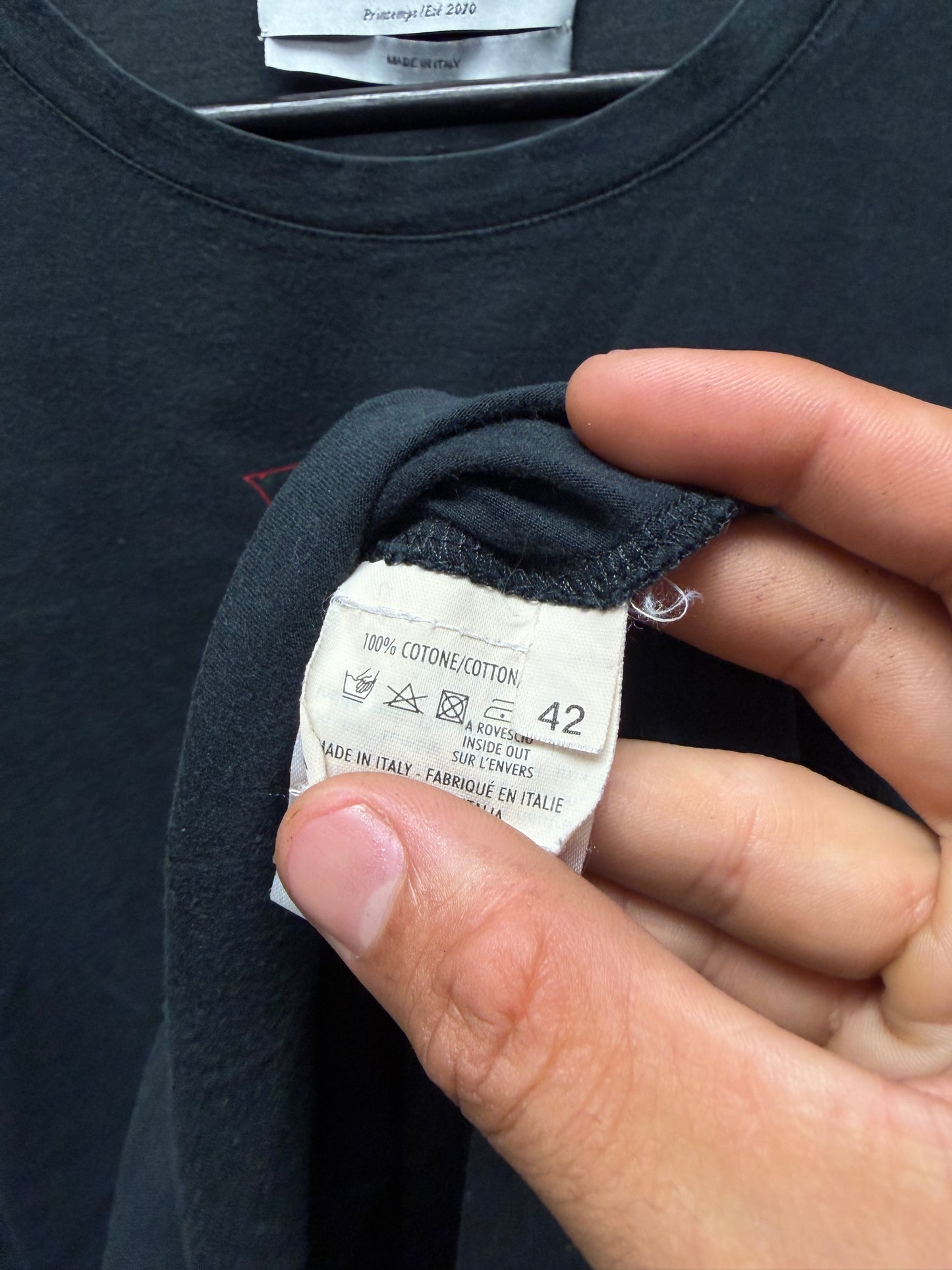 SS2010 Yves Saint Laurent Rive Gauche Red/Black ‘YSL’ Logo T-Shirt