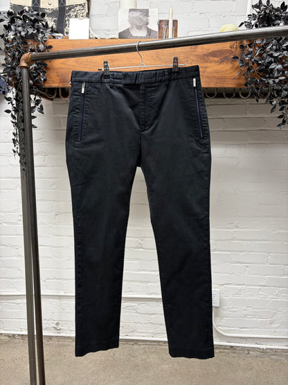 Dior Homme Black/Blue Zip-Closure Black Slim Cut Pants