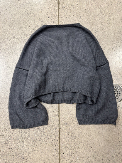 AW2020 Raf Simons Cropped ‘RS’ Logo Cropped Knit Sweater