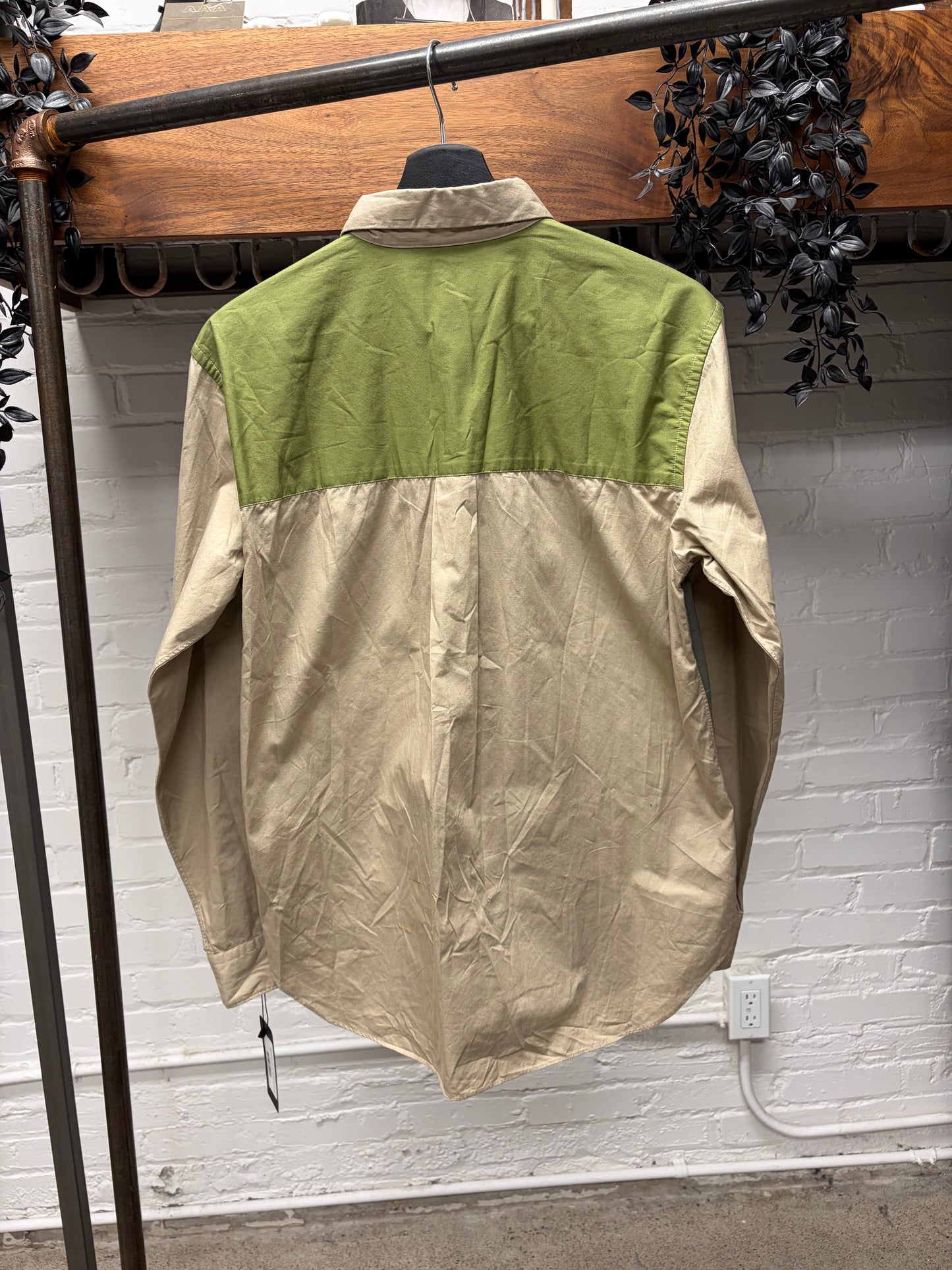 2020 Comme Des Garçons Homme Deux Colorblocked Green/Brown Button Up Shirt