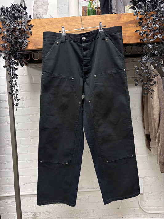 Chrome Hearts Double Knee Black .925 Silver Hardware Carpenter Denim