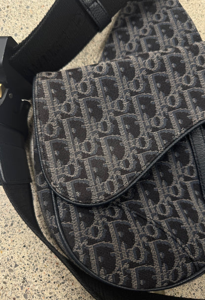 Dior Trotter Monogram Denim ‘Saddle’ Bag
