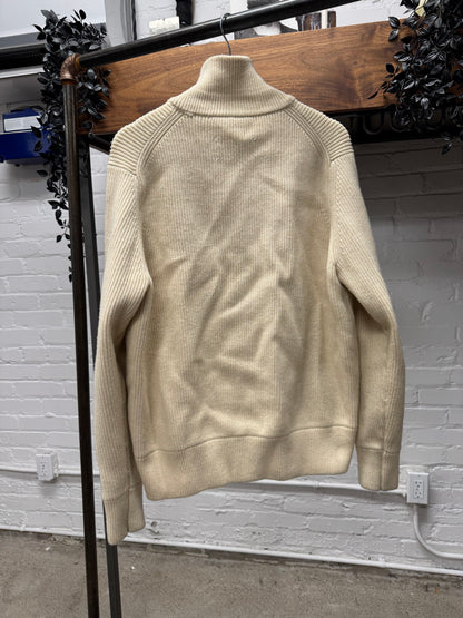 SS2021 Maison Margiela Cream White ‘Drivers’ Heavy Zip-Up Knit Sweater