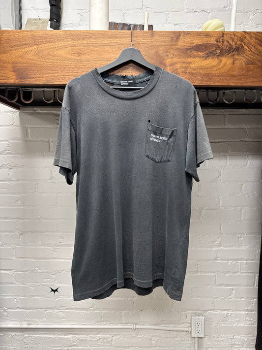 Enfants Riches Deprimes ‘Single Stitch’ Pocket Logo Faded Black Graphic T-Shirt