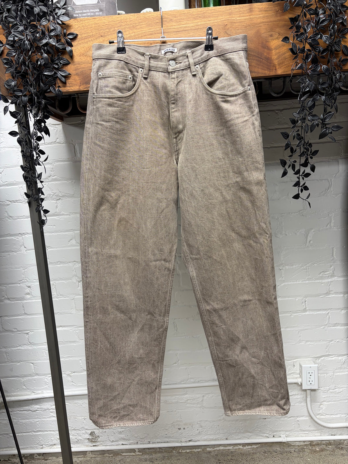 Auralee ‘Hard Twist’ Brown Relaxed Fit Denim