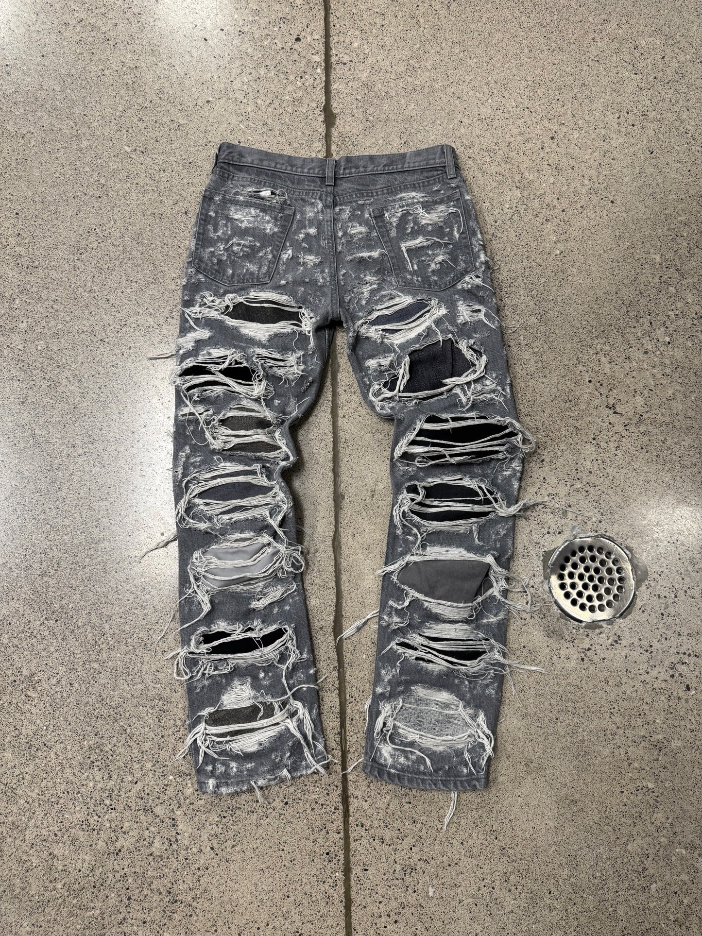 Vintage Helmut Lang Thrash Distressed Blowout Denim