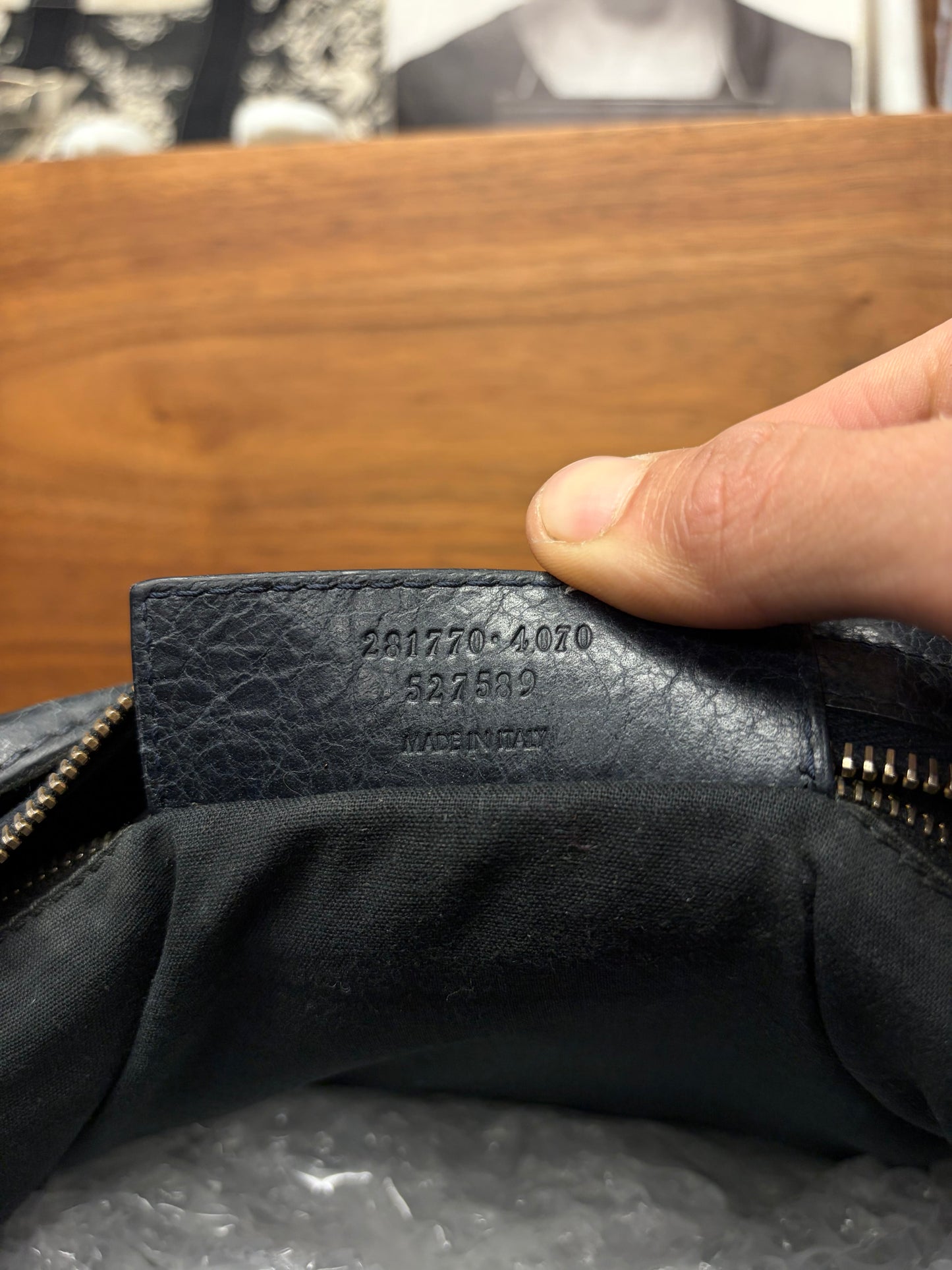 Balenciaga Faded Black/Gold ‘City’ Bag with Crossbody Strap
