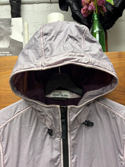 Stone Island Purple ‘Lamy’ Flock Hooded Jacket with Liner