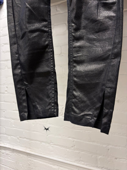 Ann Demeulemeester Waxed Black Low Rise Pants