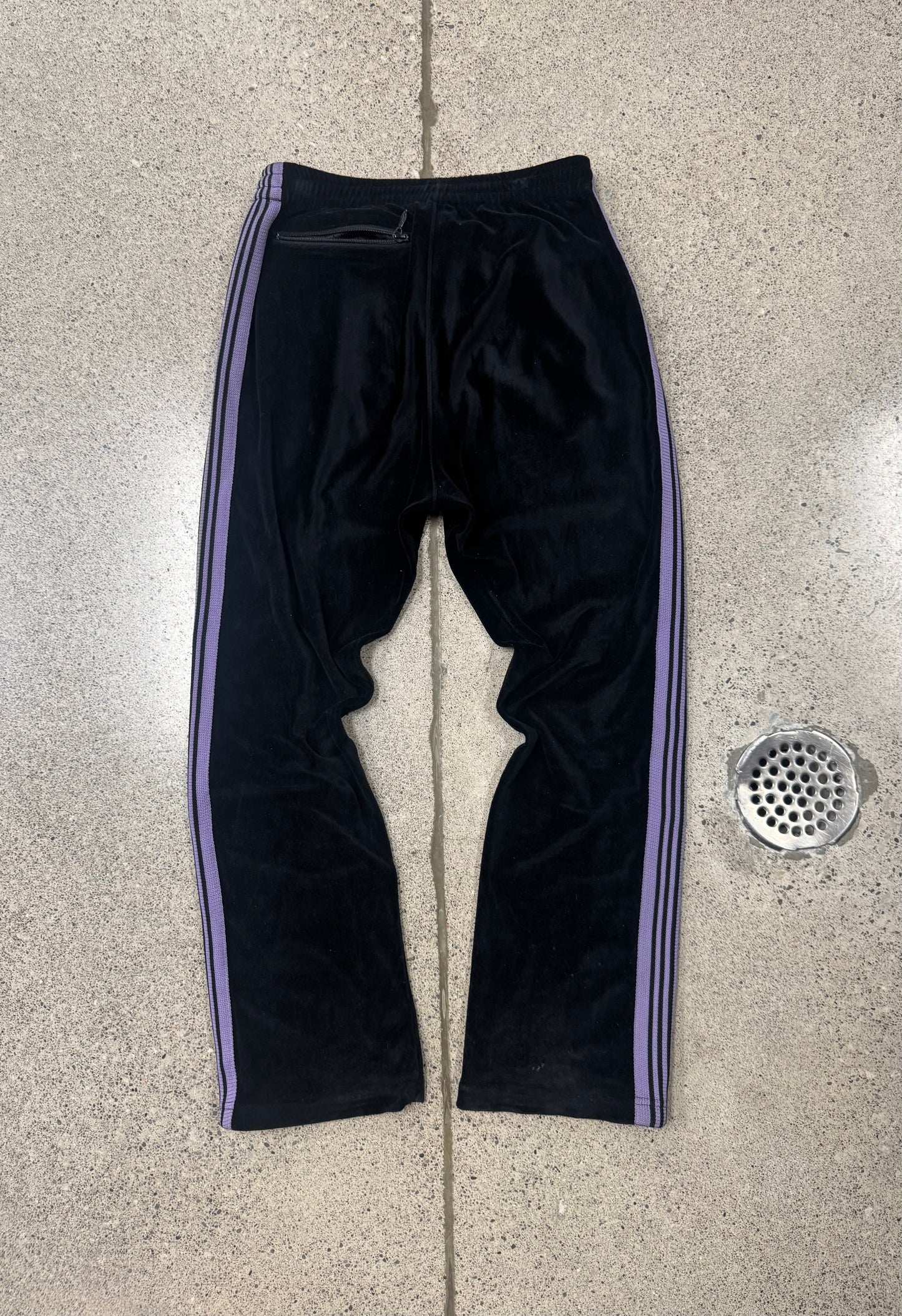 Needles Black/Purple Velour Striped Track Pants