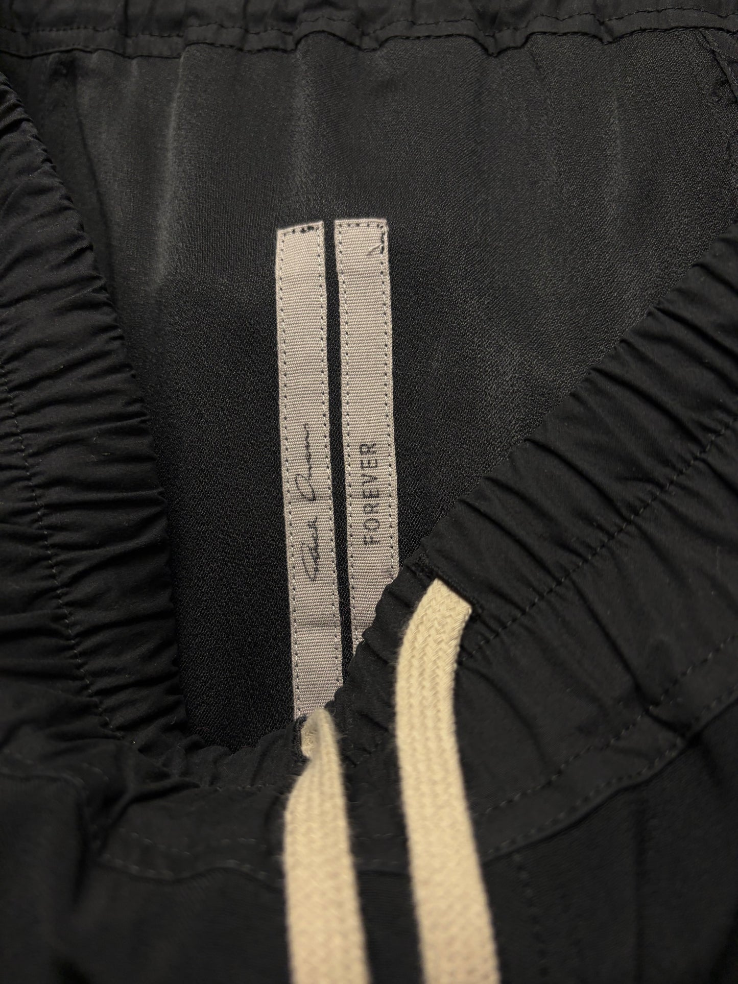 2018 Rick Owens ‘Forever’ Black 3/4 Length Lightweight Drop Crotch Shorts
