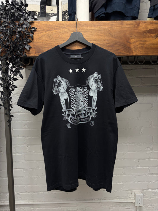SS2011 Givenchy by Ricardo Tisci ‘Uno des Nosotros’ Black Crest Graphic T-Shirt