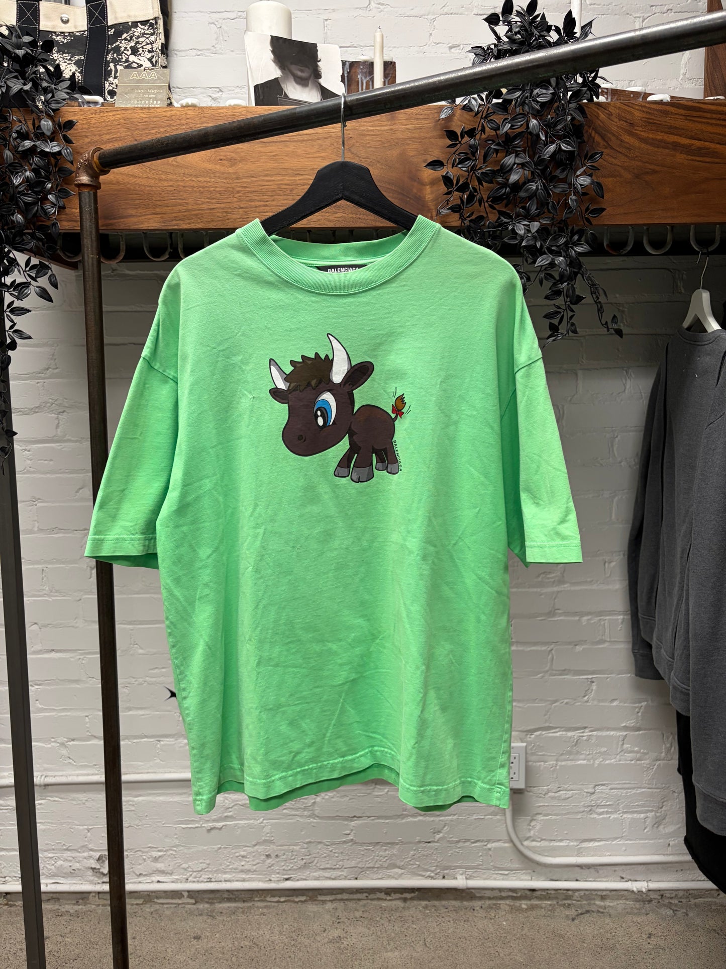 SS2021 Balenciaga ‘Little Ox’ Green Oversized Cotton T-Shirt