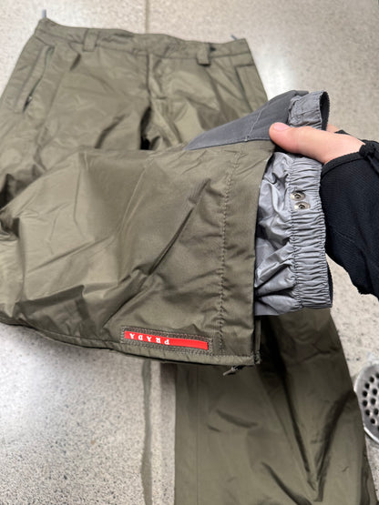 Vintage Prada Sport Waterproof Green/Black Ski Pants