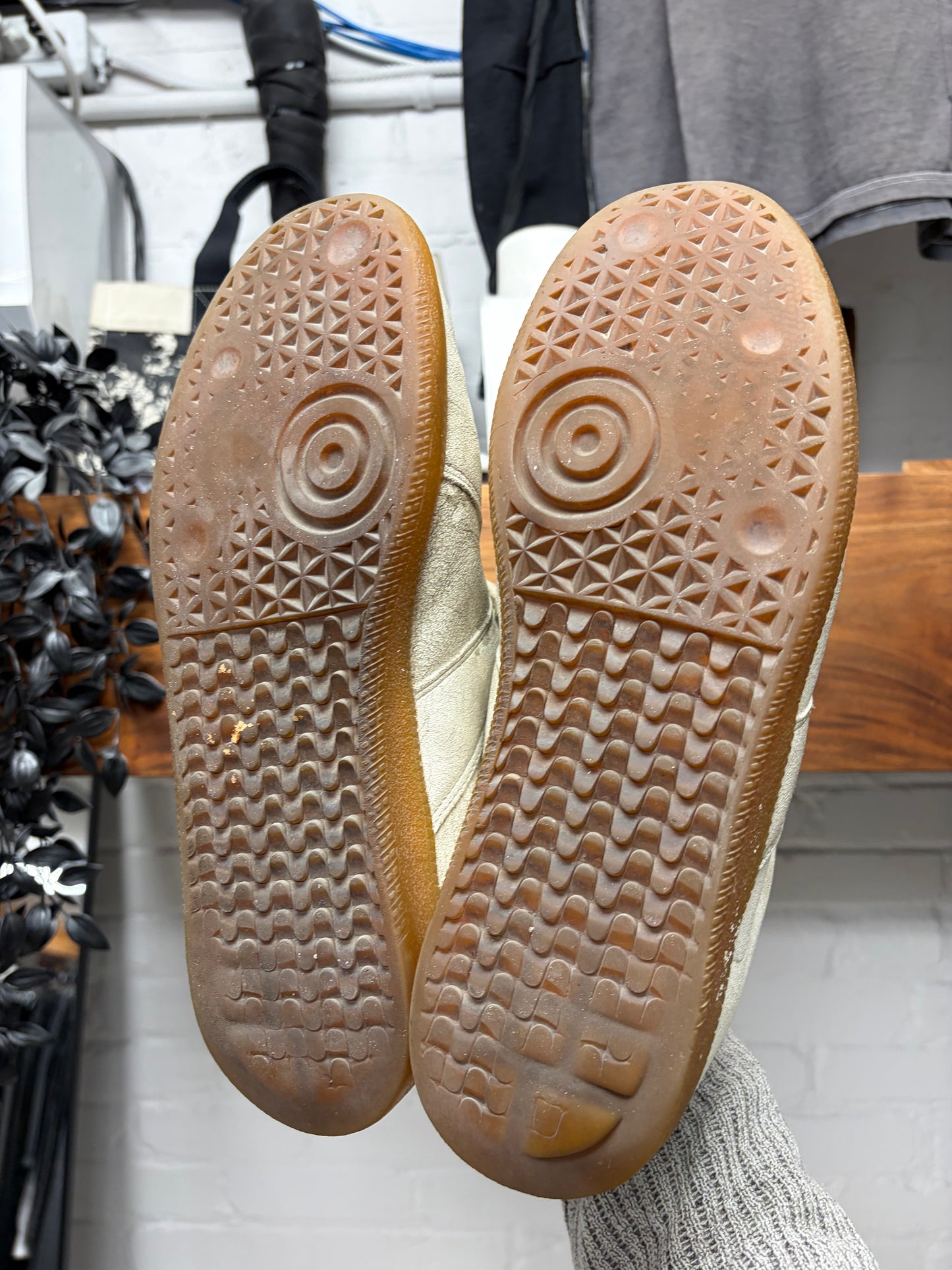 Maison Margiela ‘G.A.T.’ Paint Coated White Leather Low Top Sneakers