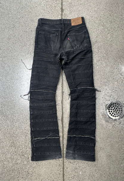 OG Hysteric Glamour ‘Hagi’ Black Patchwork Flared Denim