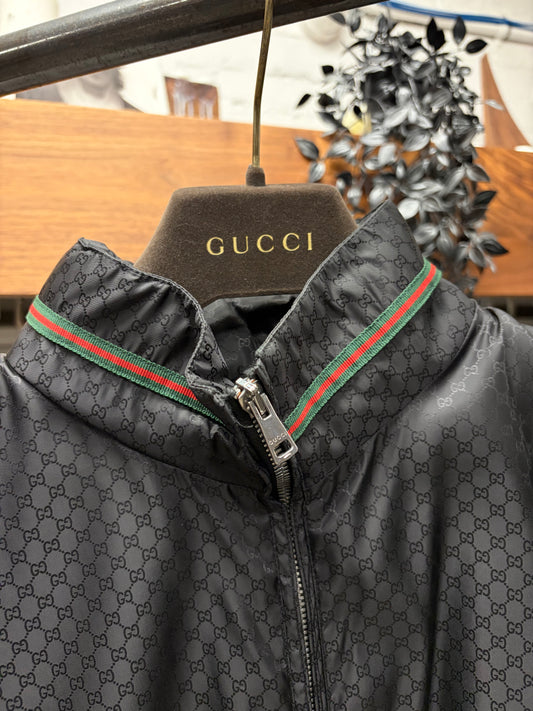 2010s Gucci ‘GG Interlock Monogram’ Black Track Jacket with Jersey Cotton Liner