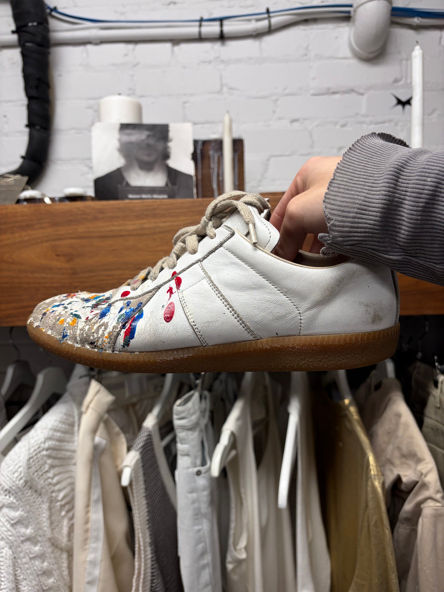 Maison Margiela ‘G.A.T.’ Paint Splatter Low Top Sneakers