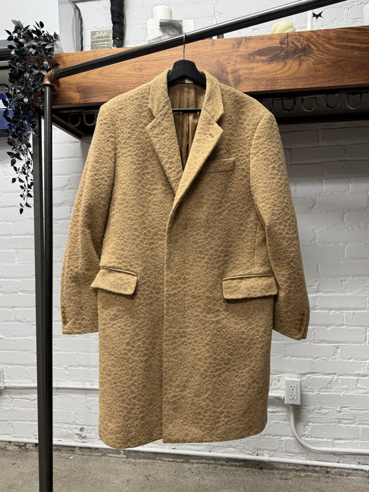 AW2001 Helmut Lang ‘Leopard’ Heavy Alpaca Wool Single Breasted Coat