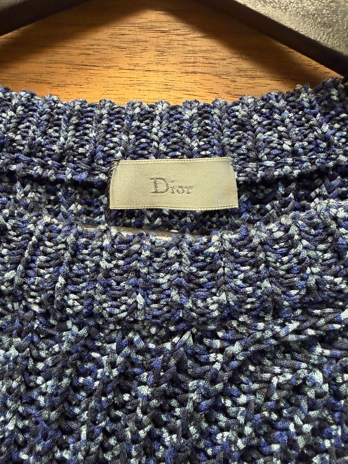 Dior Homme Marbled Blue/Grey Wool Knit Sweater