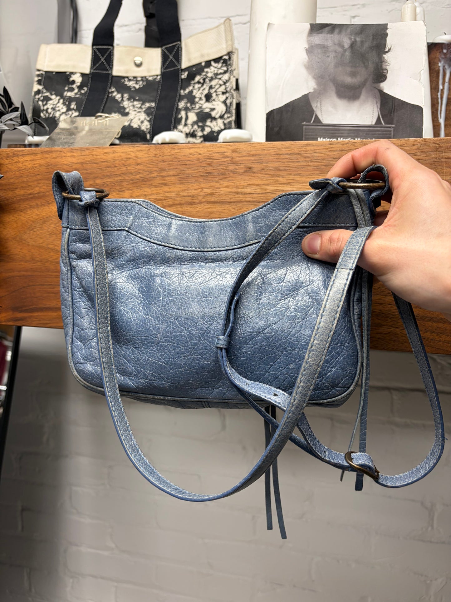 Balenciaga ‘Hip Motocross’ Classic Blue Crossbody Side Bag