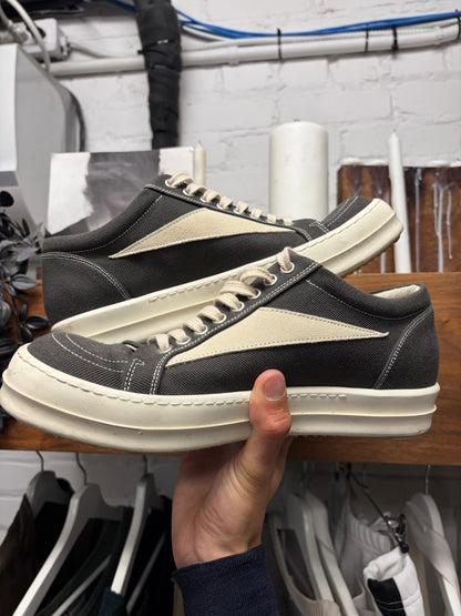 Rick Owens Grey Canvas ‘Vans’ Low Top Sneakers