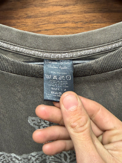 AW2007 Number (N)ine ‘Love God Murder’ Celtic Cross Distressed Brown Graphic T-Shirt