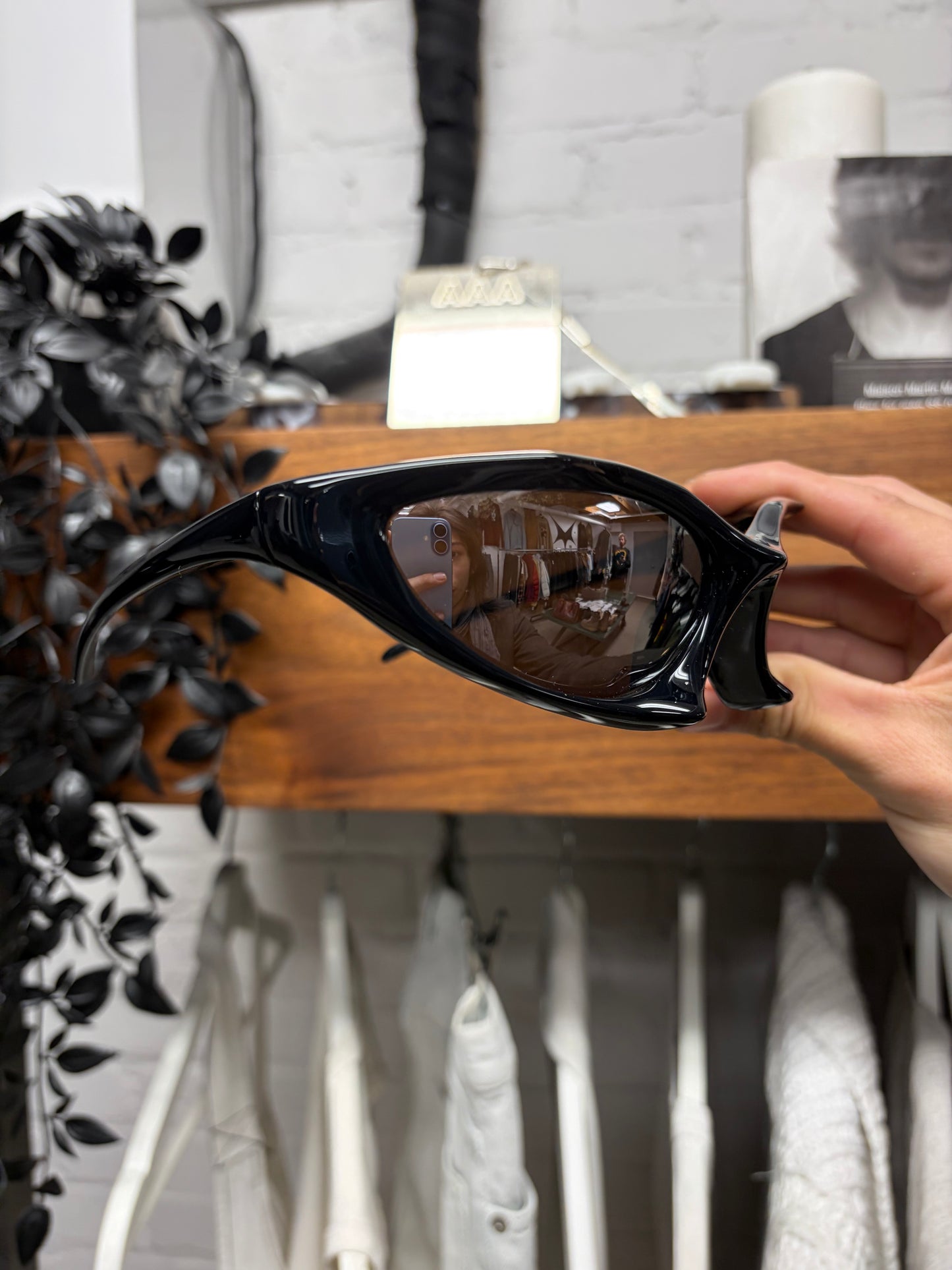 Balenciaga ‘Batwing’ Matte Black Sunglasses