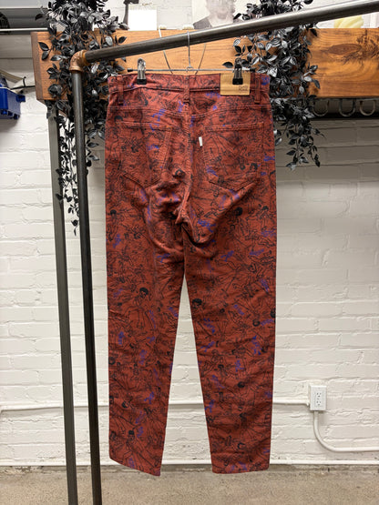 Issey Miyake Pleats Please Red ‘Rockstar’ Denim