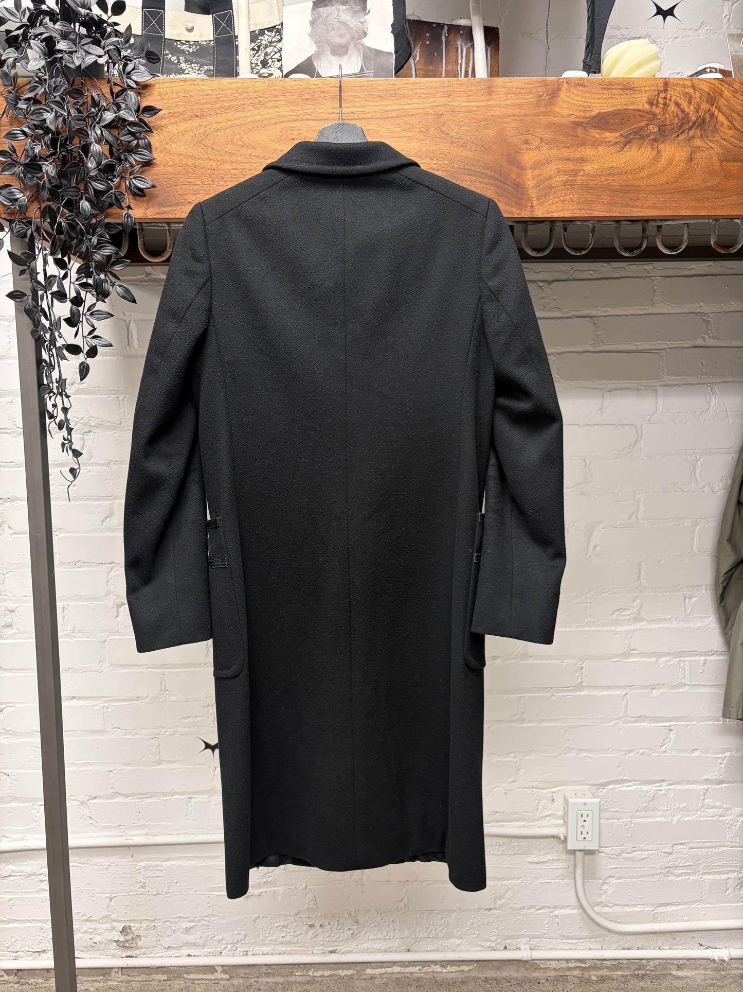 AW2008 Gucci by Frida Giannini ‘Horsebit’ Chesterfield Black Leather Full Length Coat