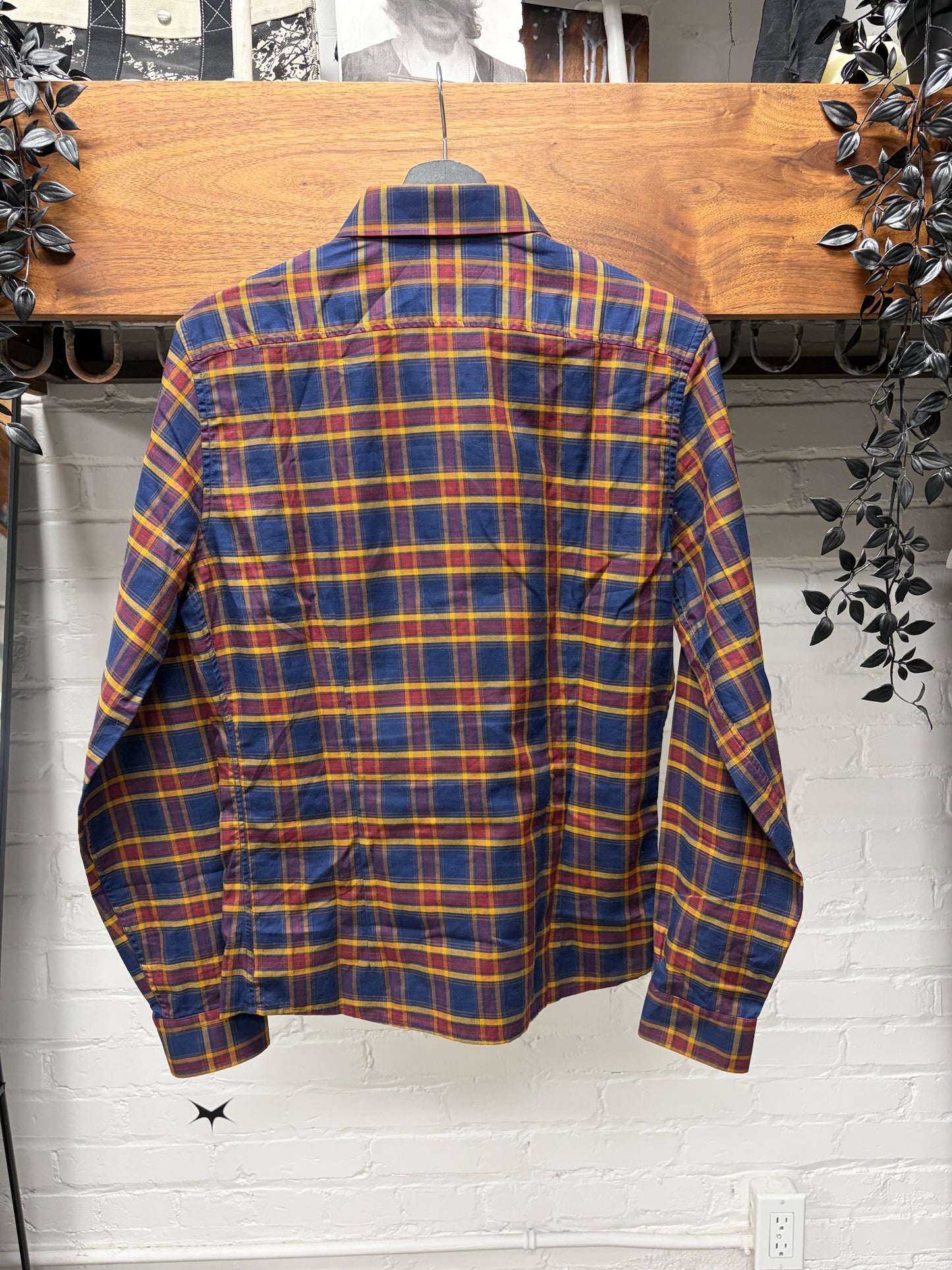 Gucci Tonal Plaid Patterned Slim Fit Button Up Shirt
