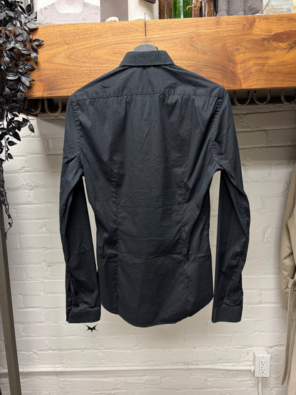 Balenciaga Slim Fit Black Cotton Button Up Shirt