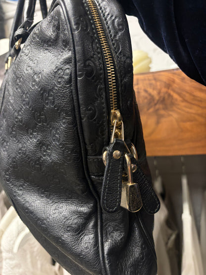 Gucci ‘Guccissima’ Embossed Monogram Black Leather Business Bag