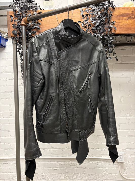 Yohji Yamamoto ‘Y’s’ Horse Leather Raw Cuff Moto-Jacket