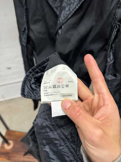 2018 Comme Des Garçons Black ‘Reconstructed’ Exposed Liner/Cotton Long Coat