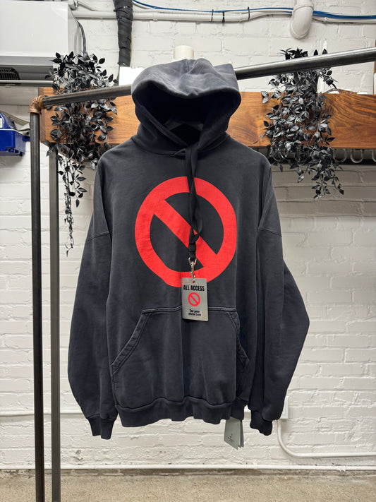 SS2024 Balenciaga Music ‘BFRND’ Black Distressed Pullover Hoodie