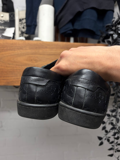 Saint Laurent Star ‘Court Classic’ Black Leather Low Top Sneakers